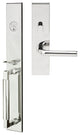 Cologne Lever, Mortise Entry Handleset, Left Hand, Satin Stainless Steel, Polish