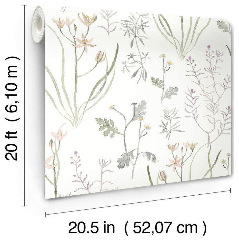Lavender Alpine Botanical Peel & Stick Wallpaper