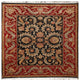 Agra Bibi Traditional Black Floral Hand Knotted Rug