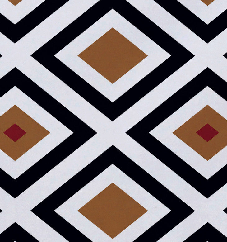 Diamond Mayhem Geometric Print Placement, Caramel, Set of 4
