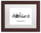 'Fort Worth Texas Skyline' Framed Art, Wood Frame, White Matte, 14x11