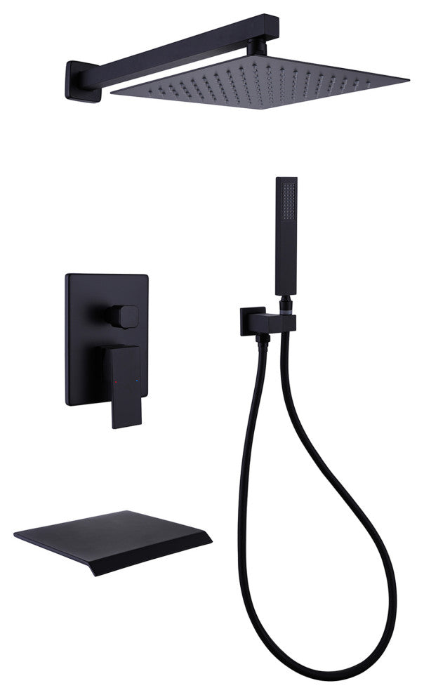 Pressure-Balanced Rain Shower System with Tub Spout