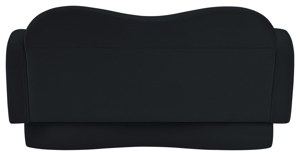 Bloom Upholstered Loveseat, Black, Velvet