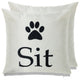 Home and Dog Throw Pillow, Set of 2, Paw and Sit