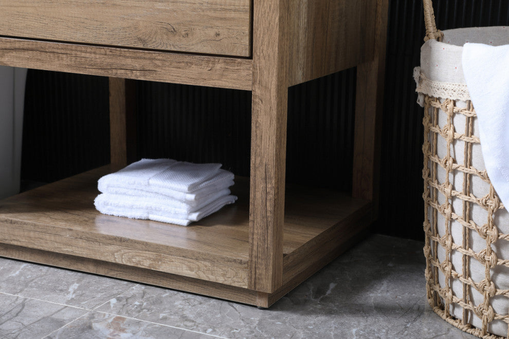 Louie 24" SIngle Bathroom Vanity, Natural Oak