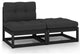 vidaXL 2 Piece Patio Lounge Set with Cushions Black Solid Pinewood
