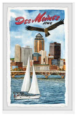 "Des Moines" Framed Painting Print, 20x30