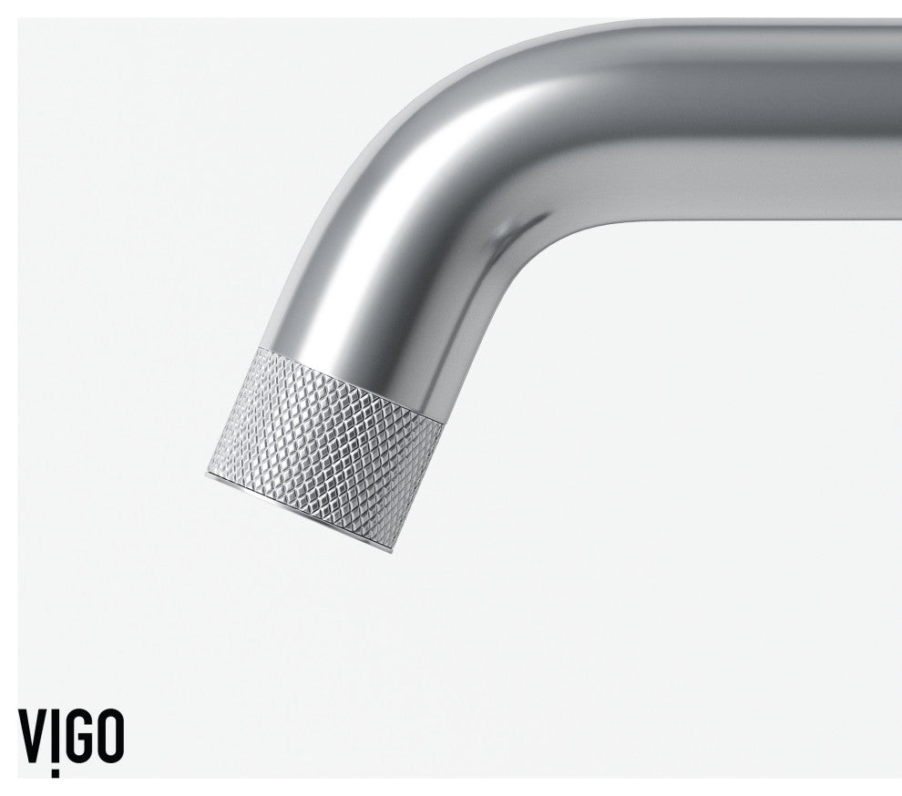 VIGO Cass 9" H Single Handle Single Hole Bathroom Faucet, Chrome, Without Extras