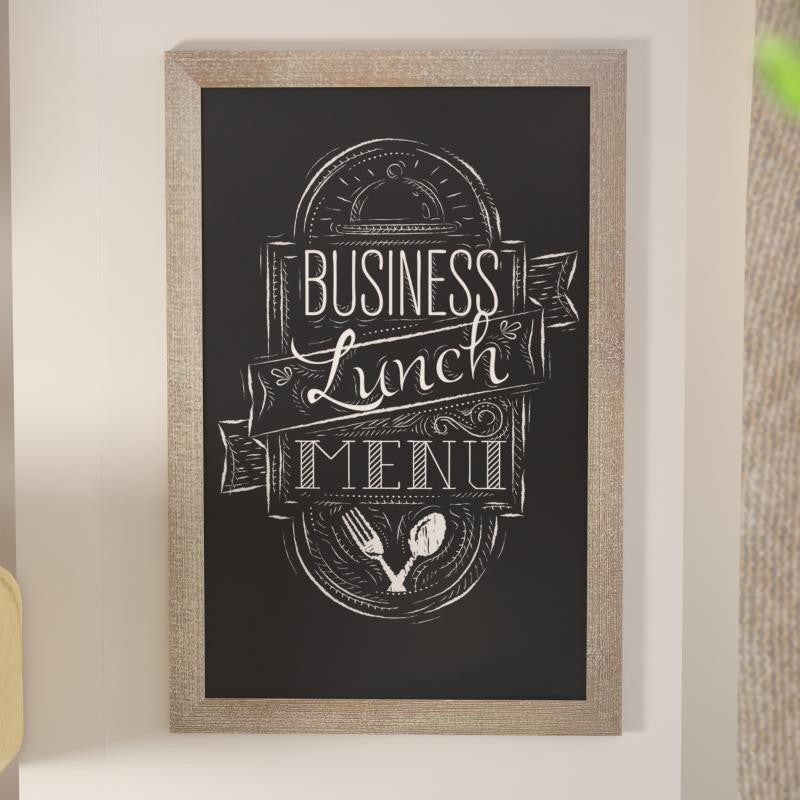 Canterbury Wall Mount Magnetic Chalkboard Sign Set, Weathered Brown, 24" X 36"