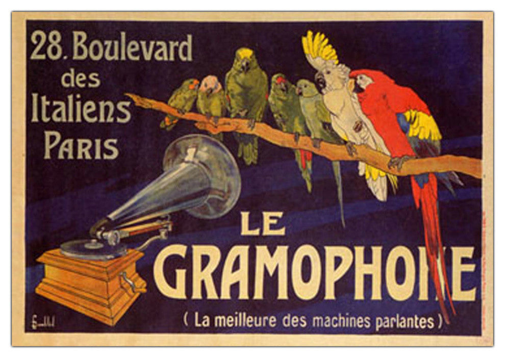 ''Le Gramophone'' Canvas Art, 14" X 19"