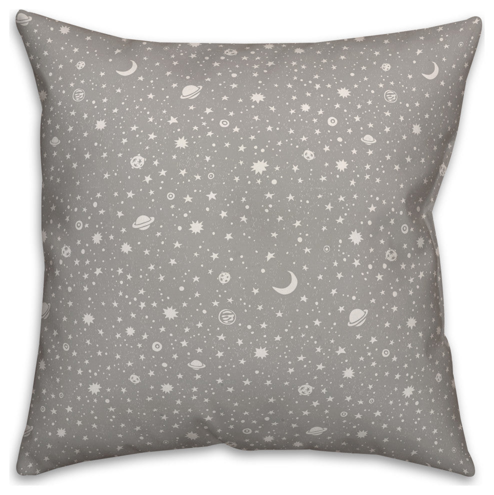 Monogram S Space Doodle 16x16 Spun Poly Pillow