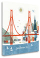 "Colorful San Francisco" By Michael Mullan, Giclee Print on Gallery Wrap Canvas