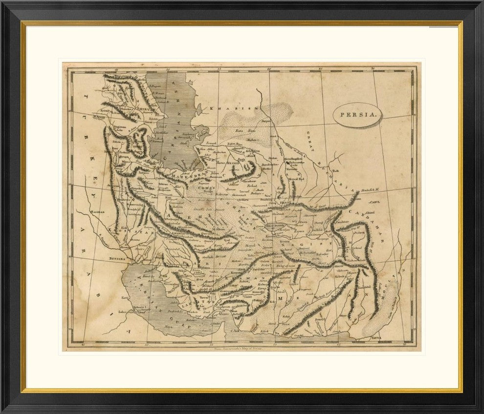 "Persia, 1812" Framed Digital Print by Aaron Arrowsmith, 40x34"