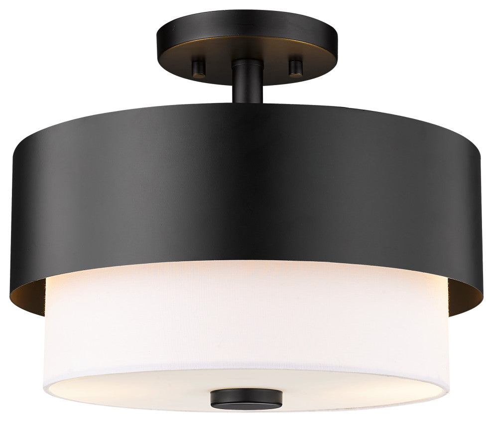 Z-LITE 2-Light Semi Flush, Matte Black