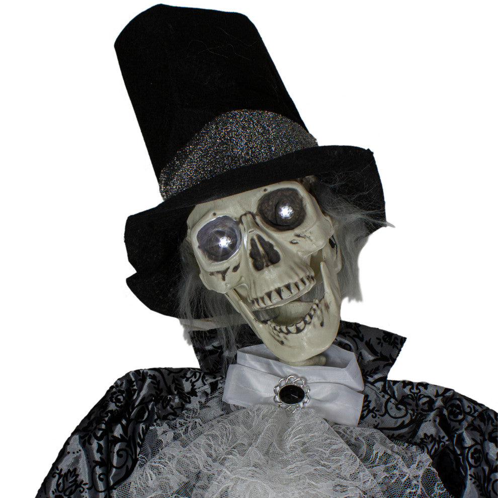 6'' Black and White Lighted and Animated Groom Halloween Decoration