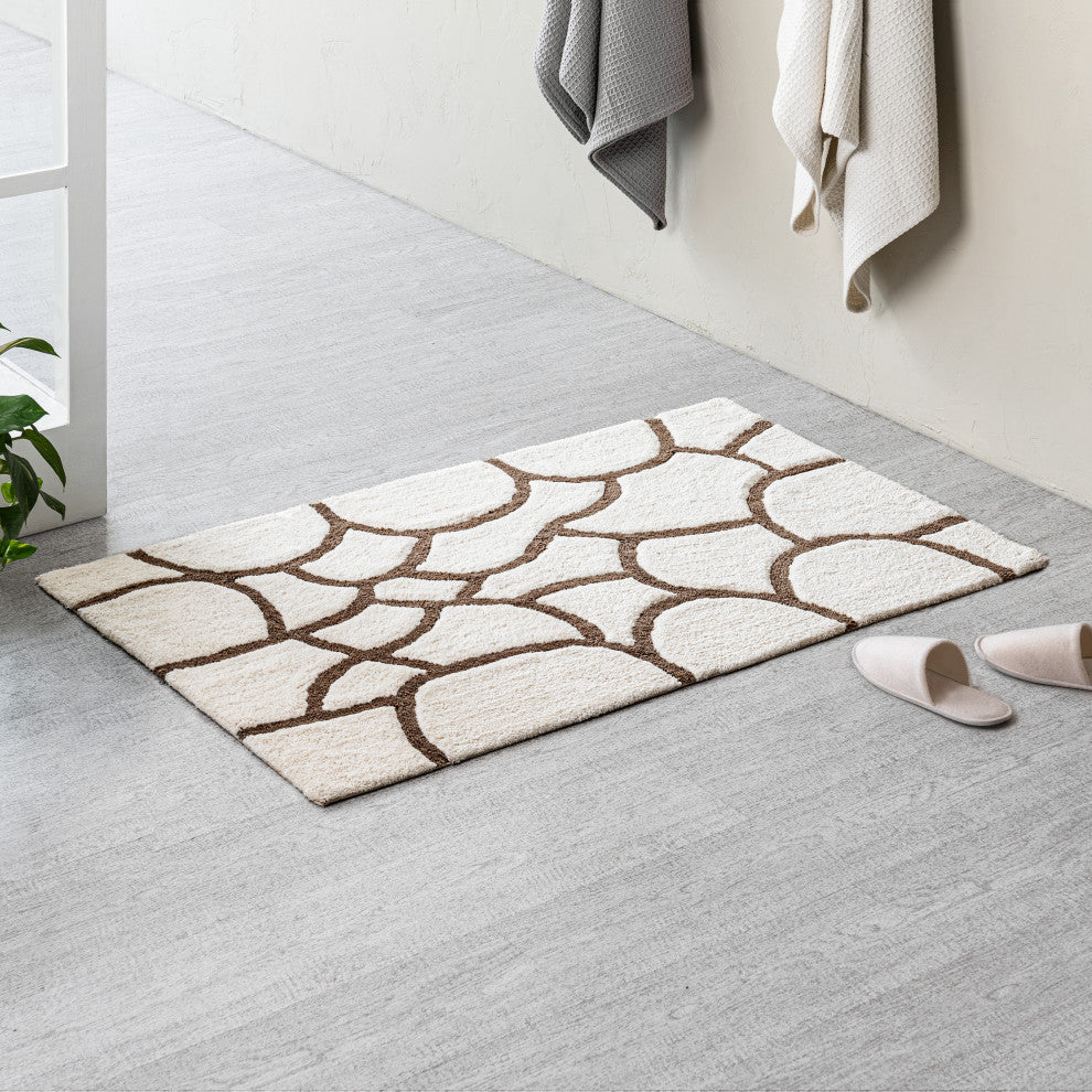 Edington Machine Tufted Bath Mat, Beige, 30x50