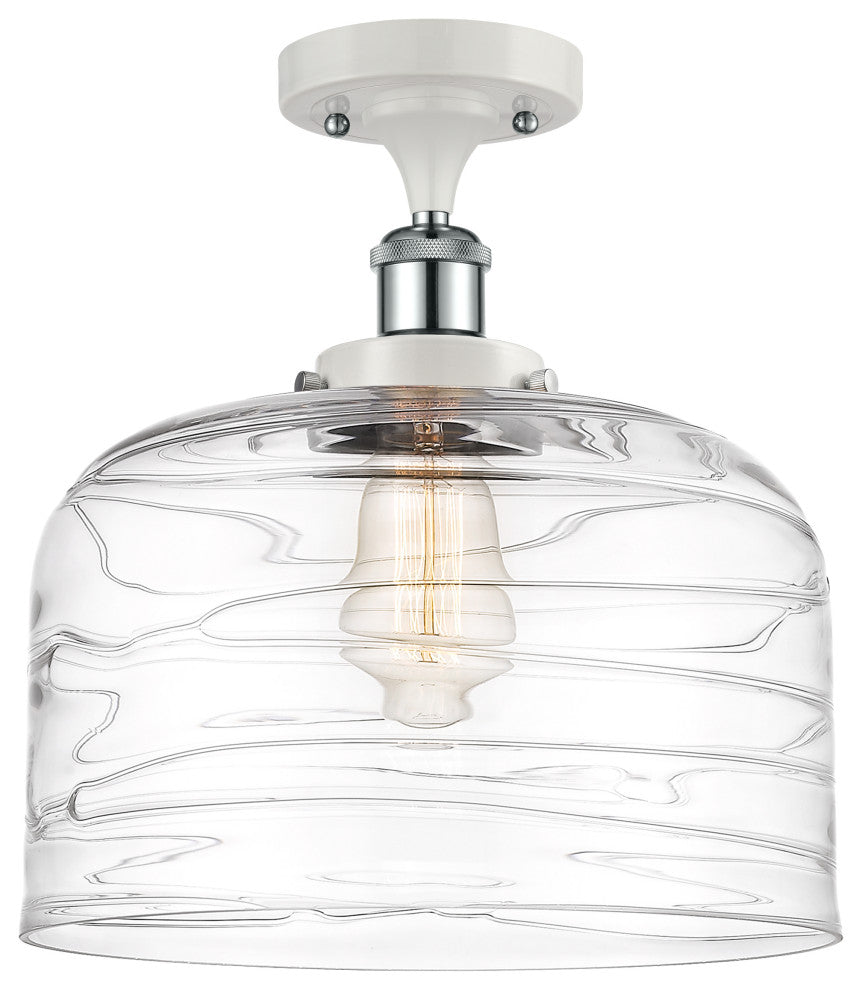 Innovations 916-1C-WPC-G713-L-LED 1-Light Semi-Flush Mount White/Polished Chrome
