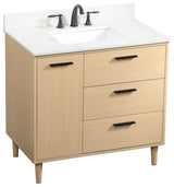Home Living Modern Natural Oak-Light Bathroom Vanity, Maple, 36"