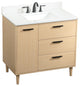 Home Living Modern Natural Oak-Light Bathroom Vanity, Maple, 36"