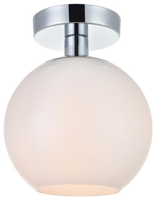 Baxter 1 Light Chrome Flush Mount With Frosted White Glass