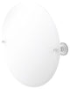 Frameless Round Beveled Edge Tilt Mirror, Matte White