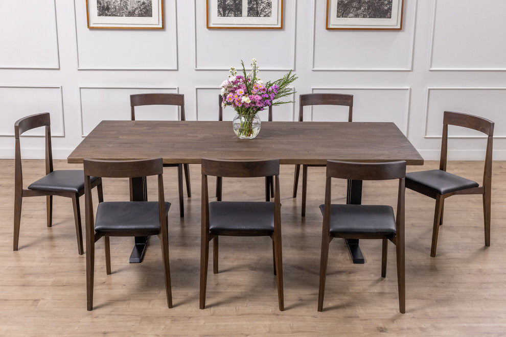 Handcrafted Nana Teak Solid Hardwood Dining Table, Cocoa, 84x40