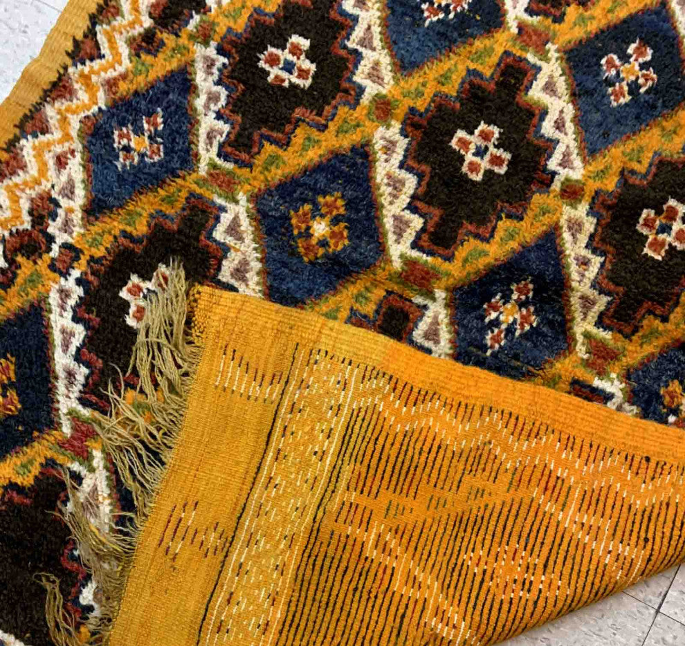 Handmade Antique Moroccan Berber Rug, 4.5'x7.2', 137cmx219cm 1880s