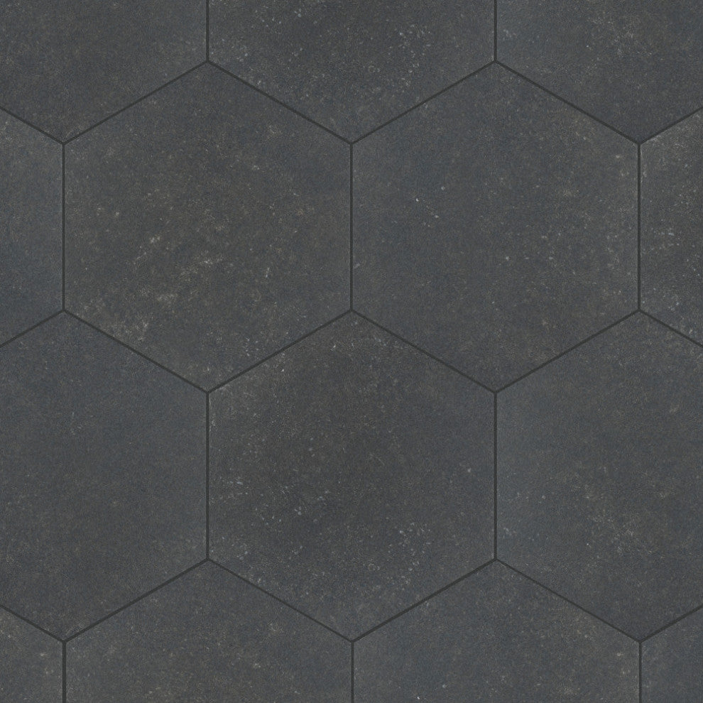 Traffic Hex Dark Grey Porcelain Floor and Wall Tile