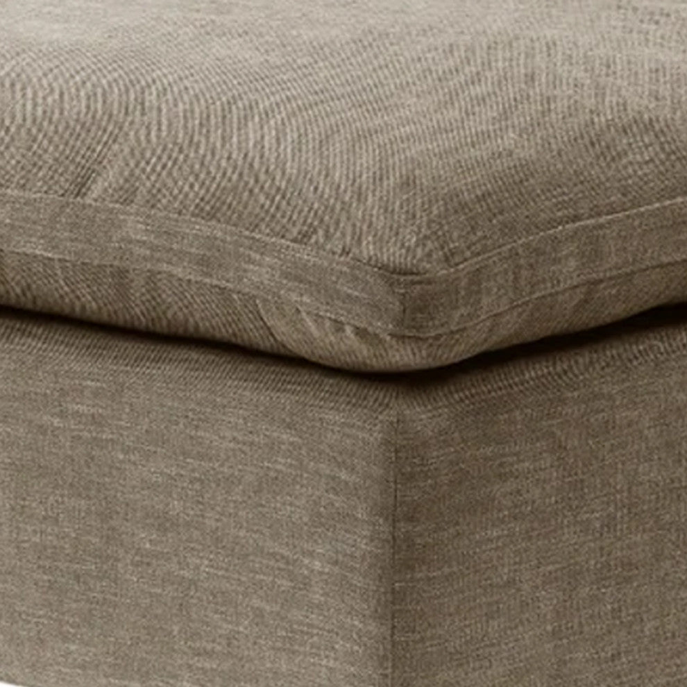 Benzara BM276223 Scott 37" Square Ottoman, Removable Pillow Top Cushion, Beige