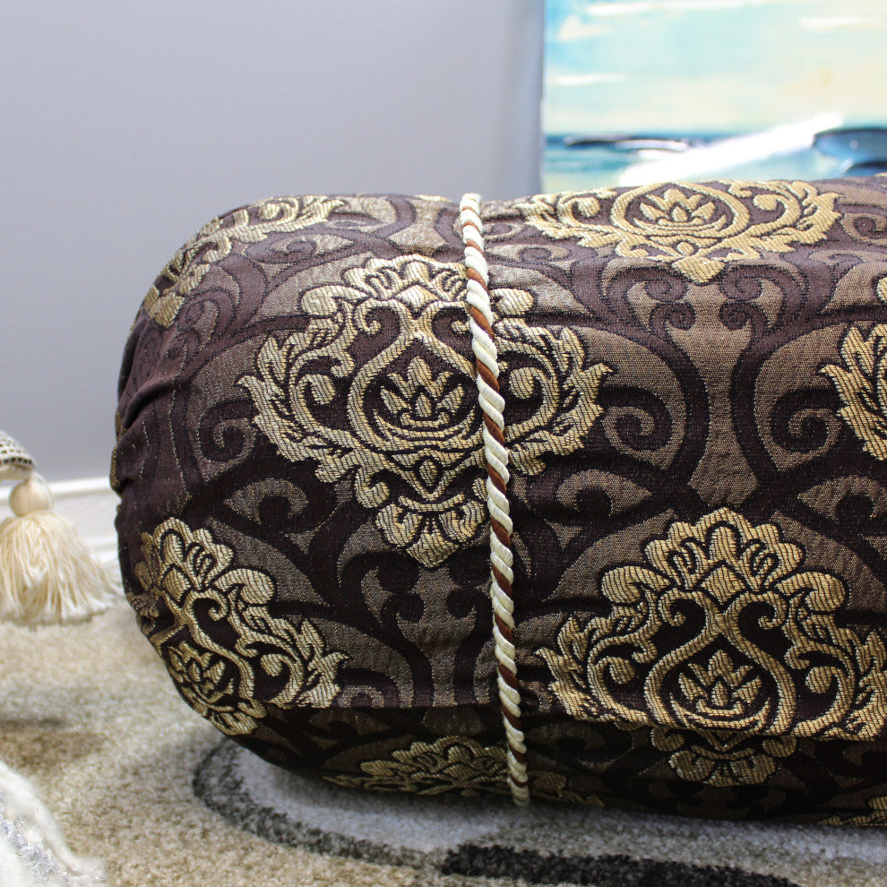 Natural Geo Dark Brown Gao Takiya Bolster Pillow, Set of 2