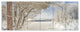 Lake in Winter Woods, Landscape Canvas Art Print, 70"x28", 6 Panels
