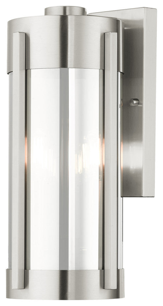 Livex Lighting Sheridan 2 Light Brushed Nickel Medium Outdoor Wall Lantern