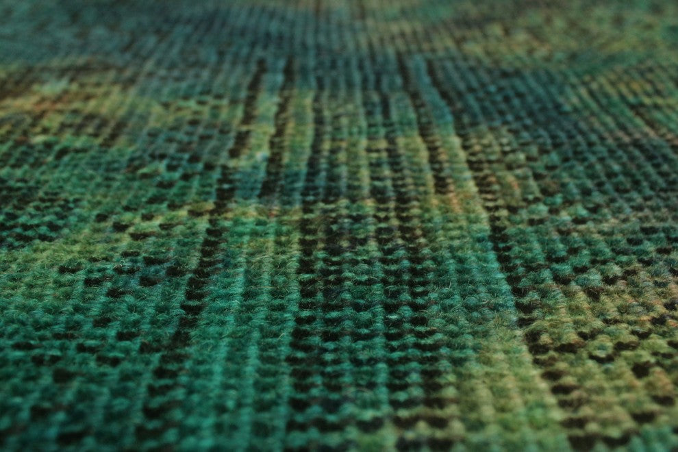 Vintage Sherazi Overdyed Jace Green Rug 4'11"x7'7"