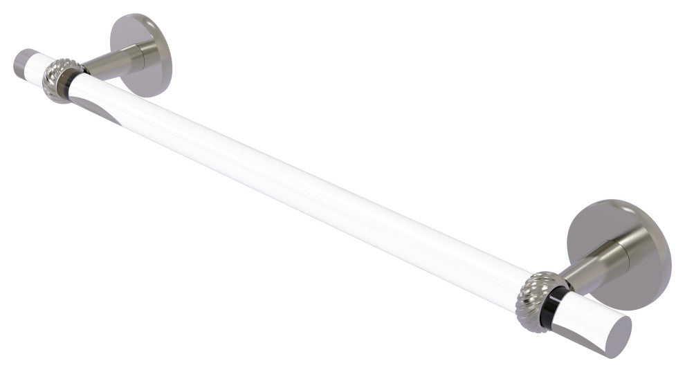 Clearview 18" Towel Bar with Twisted Accents, Satin Nickel