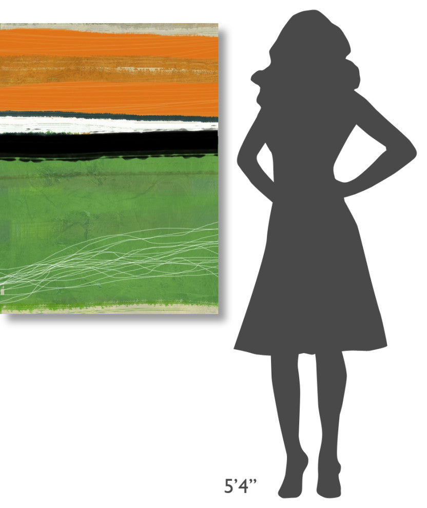 "Orange And Green Abstract 1" Fine Art Print