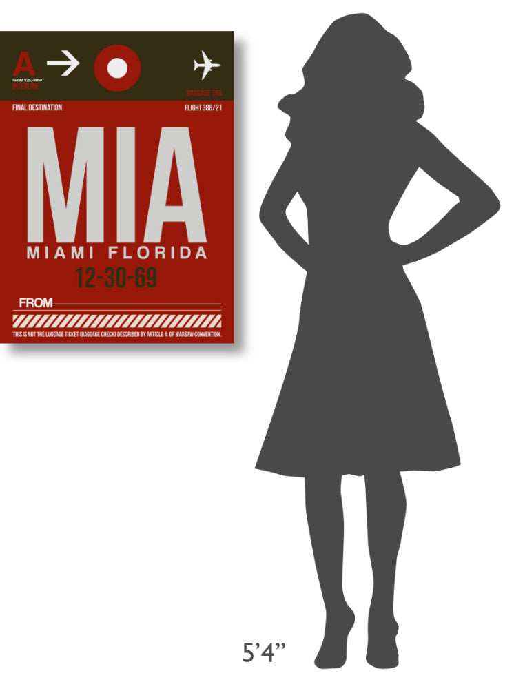 "MIA Miami Luggage Tag 2" Fine Art Print