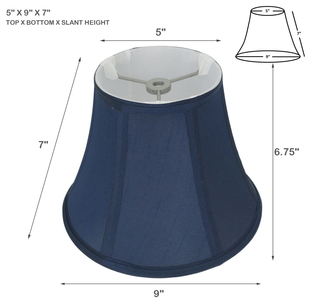 Bell Lamp Shade, 5x9x7", Navy Blue, Single