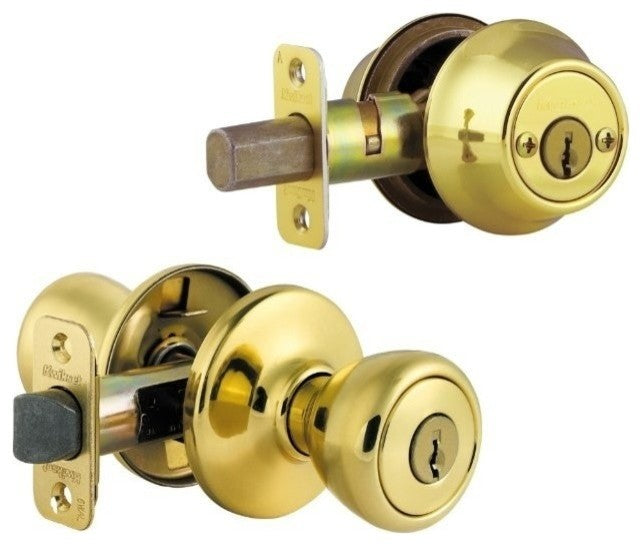 Kwikset 690T-3-Cp-Code-K6 Security Single Cylinder Combo Pack, Polished Brass