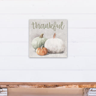 Thankful Colored Pumpkins Print on Canvas