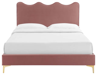 Current Performance Velvet Queen Platform Bed, Dusty Rose