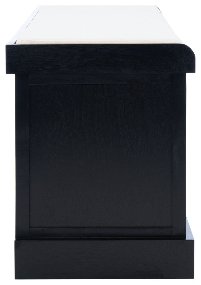 Safavieh Landers 3 Drawer/Cushion Storage Bench, Black