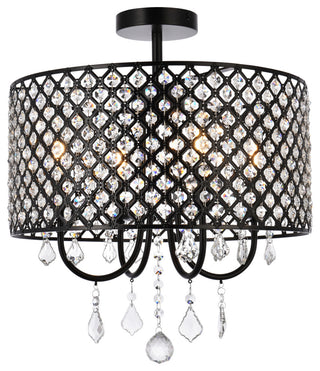 Emelia 17" Flush Mount, Black