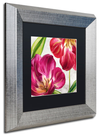 Color Bakery 'Open Arms I' Art, Silver Frame, Black Matte, 11"x11"