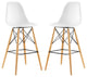 Modern White Pyramid Dining Side Bar Stool Set of 2