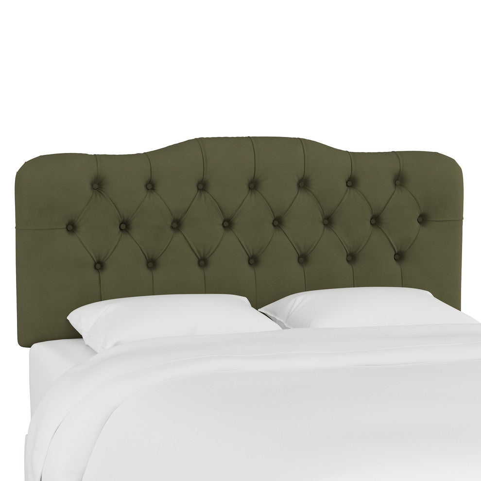 Aaron Full Tufted Headboard, Velvet Loden