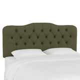 Aaron Full Tufted Headboard, Velvet Loden