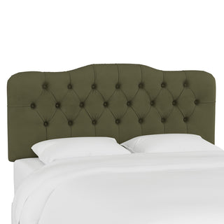 Aaron Full Tufted Headboard, Velvet Loden