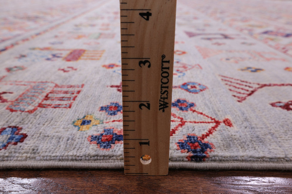 Hand-Knotted Persian Gabbeh Tribal Rug 8' 0" X 9' 9"- Q5502