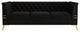 82.7'' Chesterfield Velvet Square Arm Sofa with Gold Leg, Black