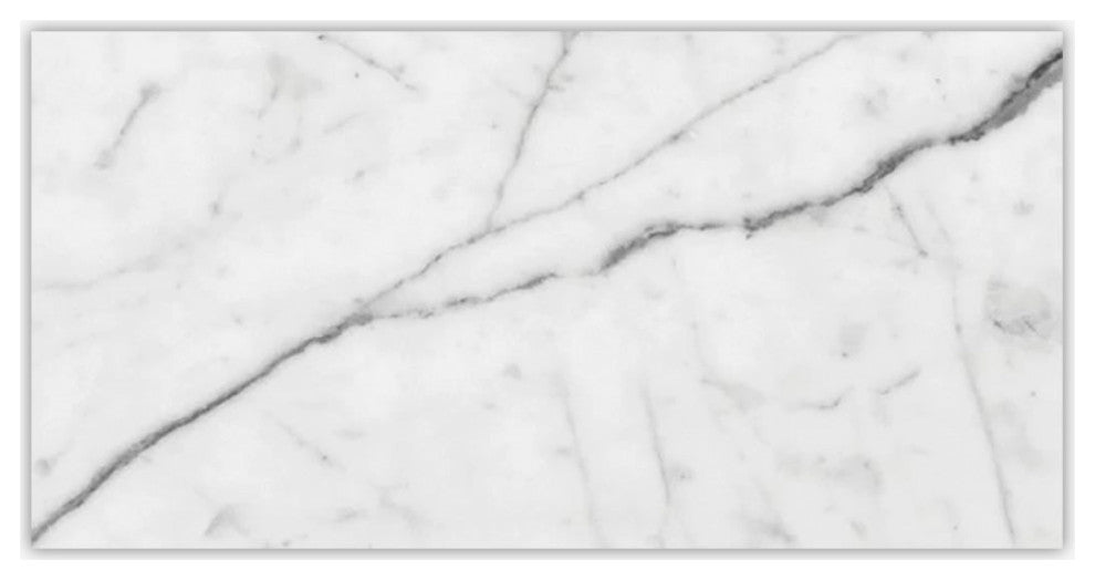 White Carrara Polished 3x6 Marble Tile